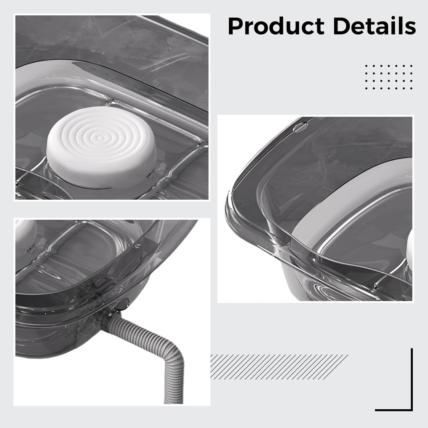 Portable Hair Wash Basin for Seniors, Washing Tray for Bedridden Users with Neck Support and Extended Drain Hose