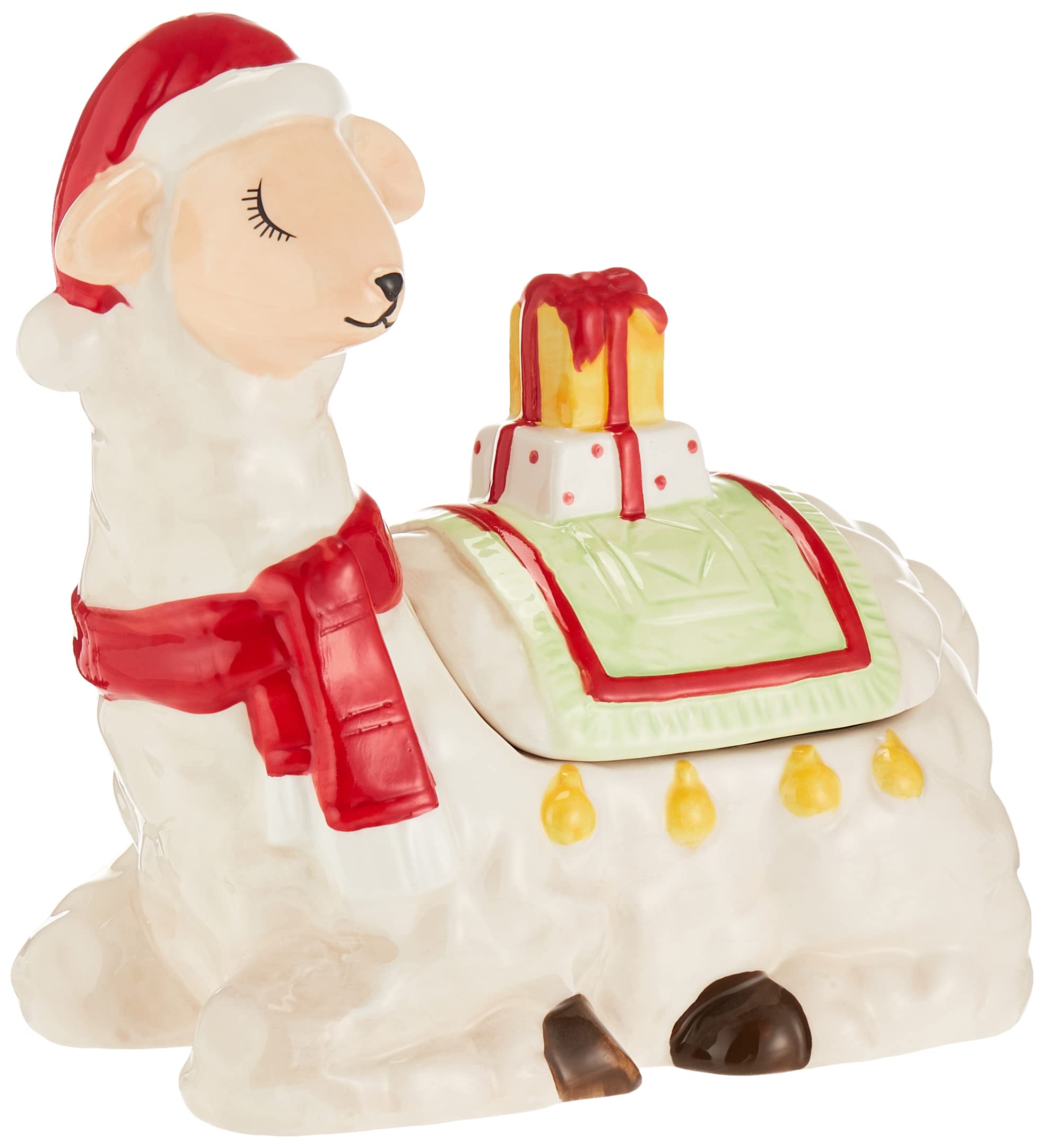 Harmony Xmas Ceramic Lama Cookie Jar19.3*10*18cm