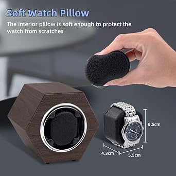 Mcbazel Automatic Watch Winder,PU Leather Winder Box for Single Watch