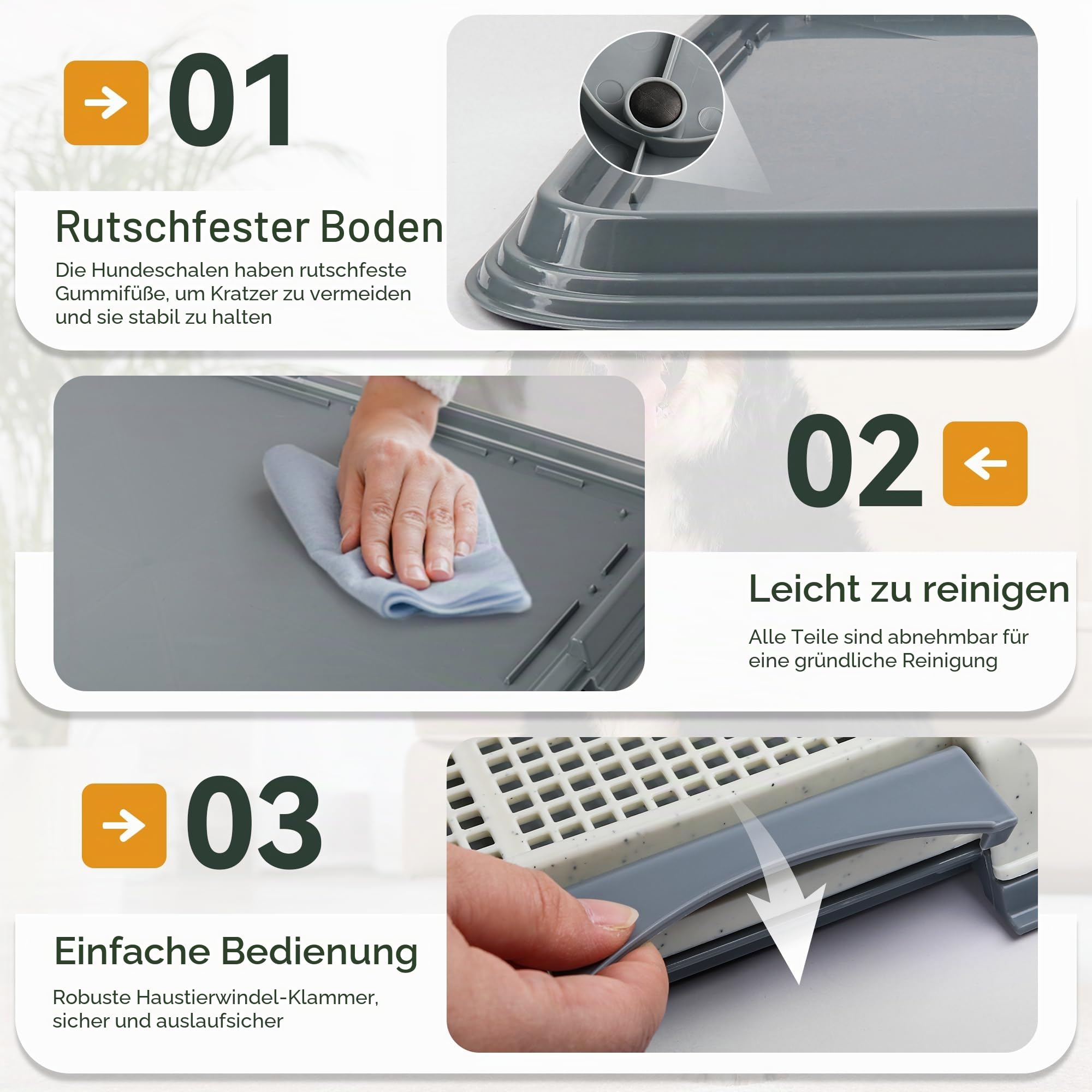 Pawise Urinierpad-Halter mit Wand, Urinierunterlage für Trainingspads, Netz-Trainings-Tablett für einfache Reinigung, 60 cm x 60 cm + Urinierpad, 4 Stück, für kleine und mittelgroße Hunde
