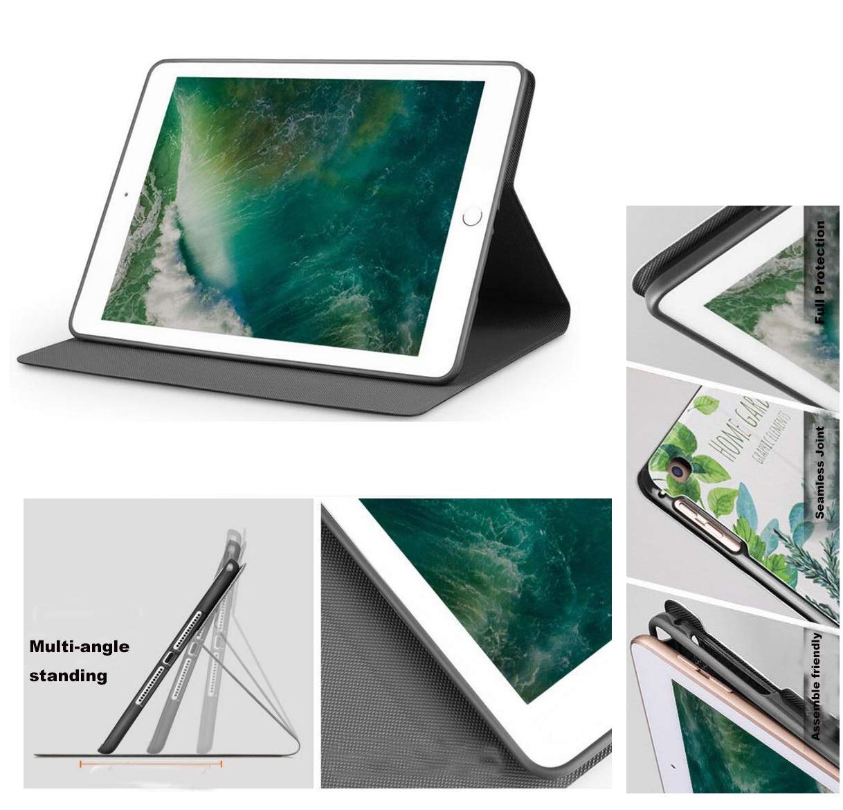 MOCA Book Case for iPad Air 11 Inch M3/M2 2025/2024, iPad Air 10.9 inch 5th/4th Gen Inch Auto Wake & Sleep (Flower Girl)