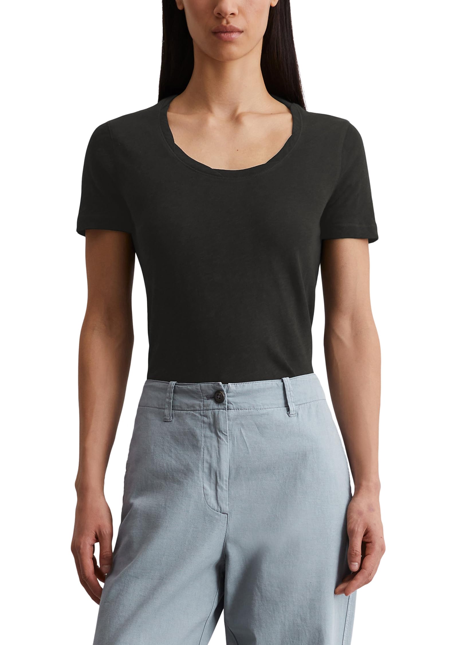 Marc O'Polo Damen T-Shirt mit getwistetem Ausschnitt Regular Fit
