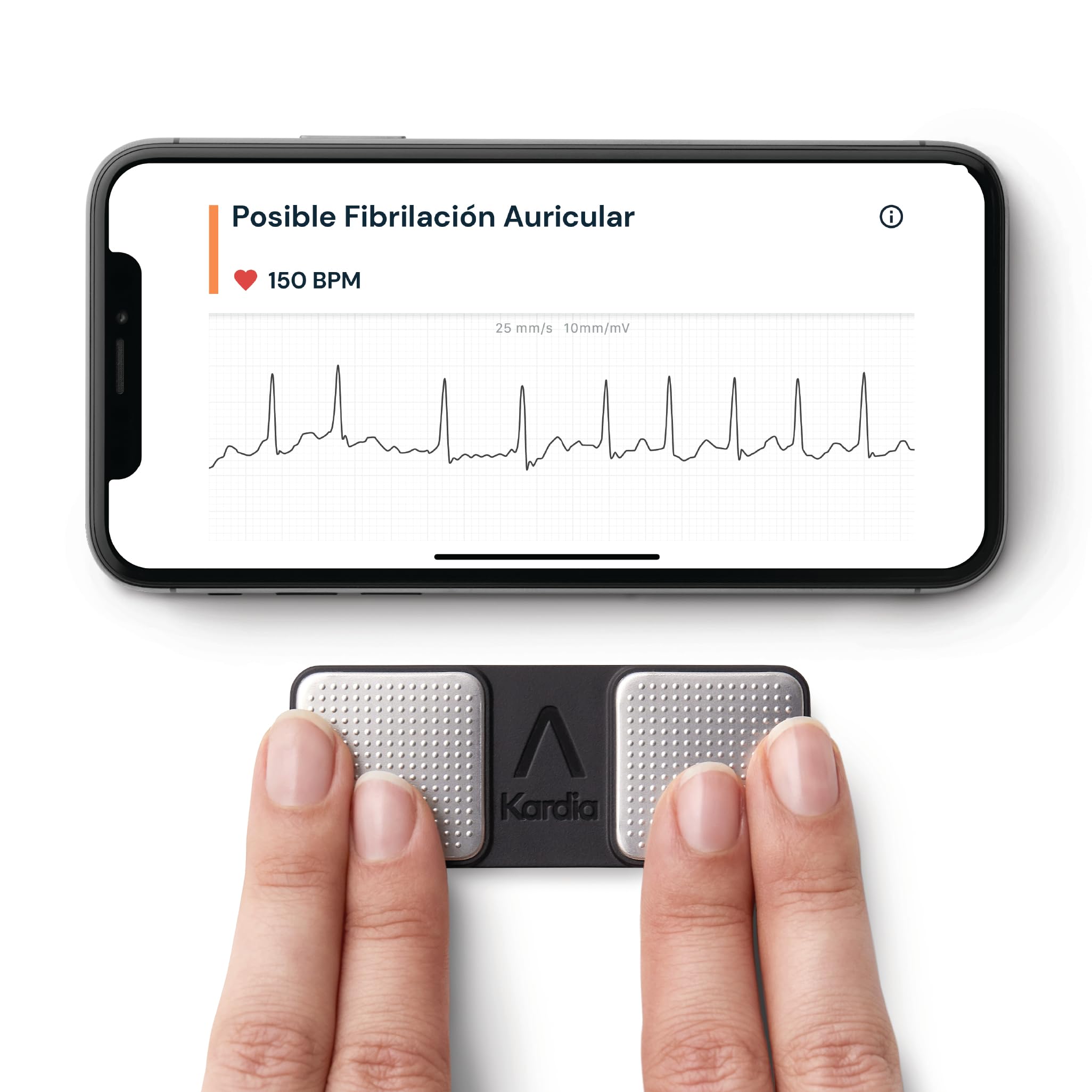 KardiaMobile Electrocardiografo personal de 1 derivación - Registre ECG en casa - Detecta fibrilación auricular - Resultados en 30 segundos - Funciona con la mayoría de los smartphones
