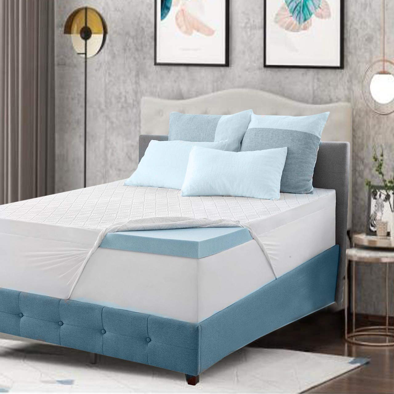 Luxurious Hi Flipper Premium Memory Foam Mattress Topper with Quilt Cover, 2''inchas (Double 6 x 6)-image-38