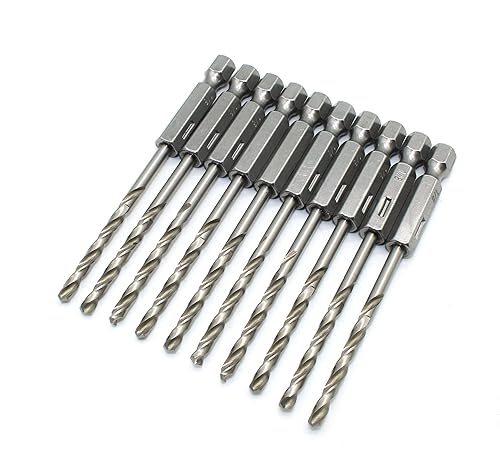 Miniatura 5 de TMAX Juego de brocas Jobber de cobalto de 10 piezas de 332 pulgadas, acero de alta velocidad M35