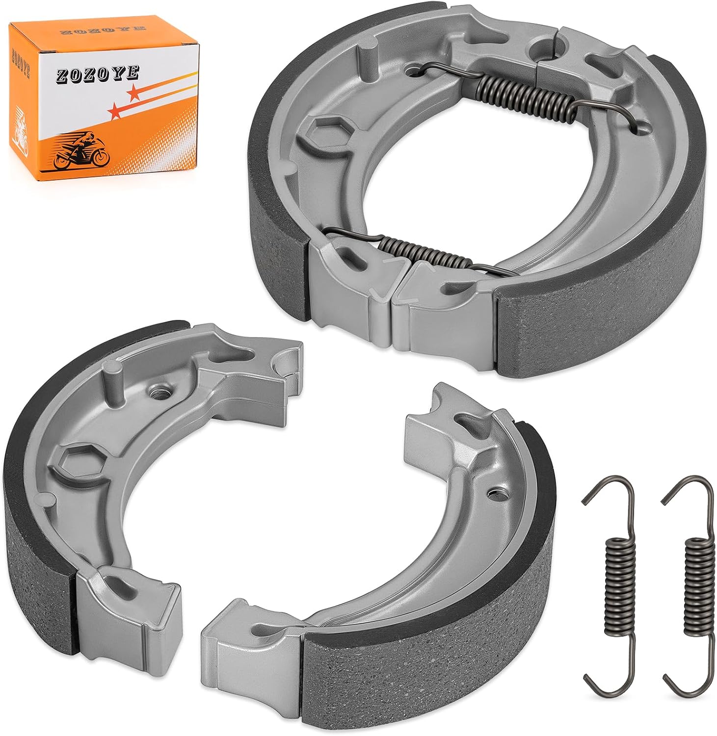 2Pcs Front/Rear Brake Shoe & Spring for Yamaha Blaster Grizzly Raptor TTR Timberwolf Moto-4 TW 80 90 110 125 200 225 350 1962-2024