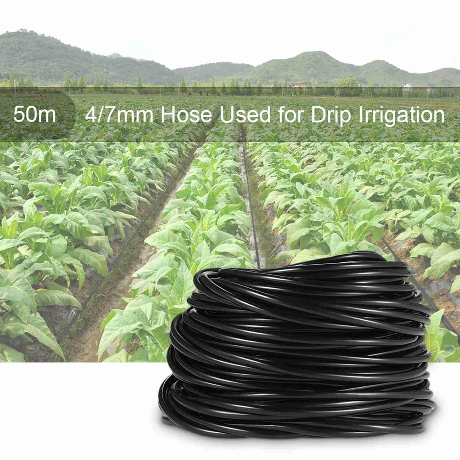 Ejoyous Tube D'irrigation à Goutte de 50 Mètres, Tuyau de Tuyaux D'arrosage de 4/7 Mm pour Système D'irrigation, Plantes, Jardin, Pelouse, Paysage (50M)