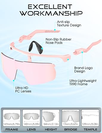 ATTCL Lightweight Running Sunglasses Women Men Wrap Around UV400 Sports