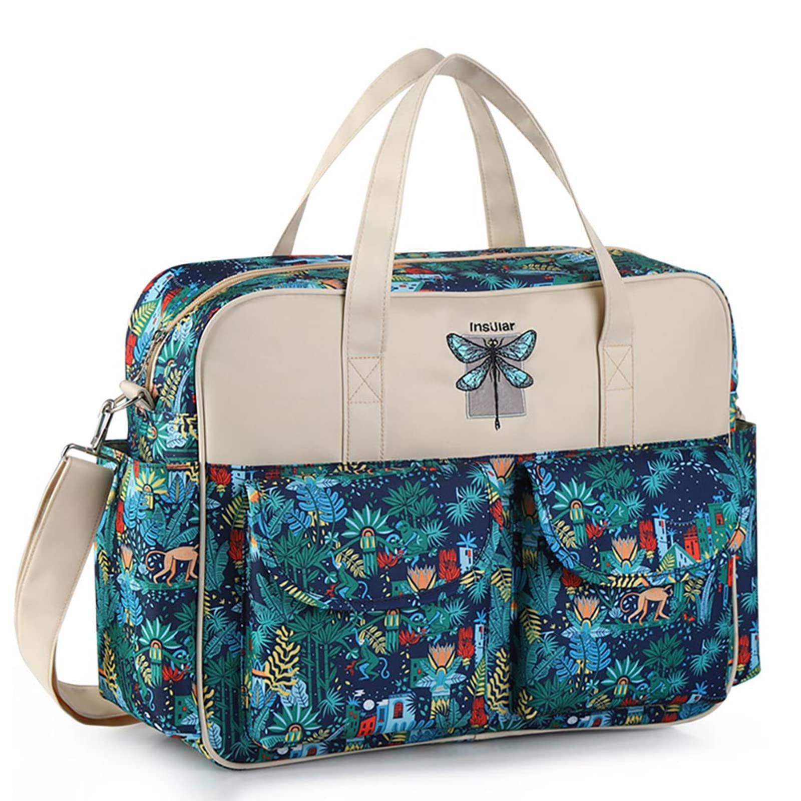 InsularMessenger Diaper Bag Fashion Tote Bag Multifunction Travel Bag Mummy Diaper Bag Cross-body Bags Baby Backpack for Ladies, Mom and Baby