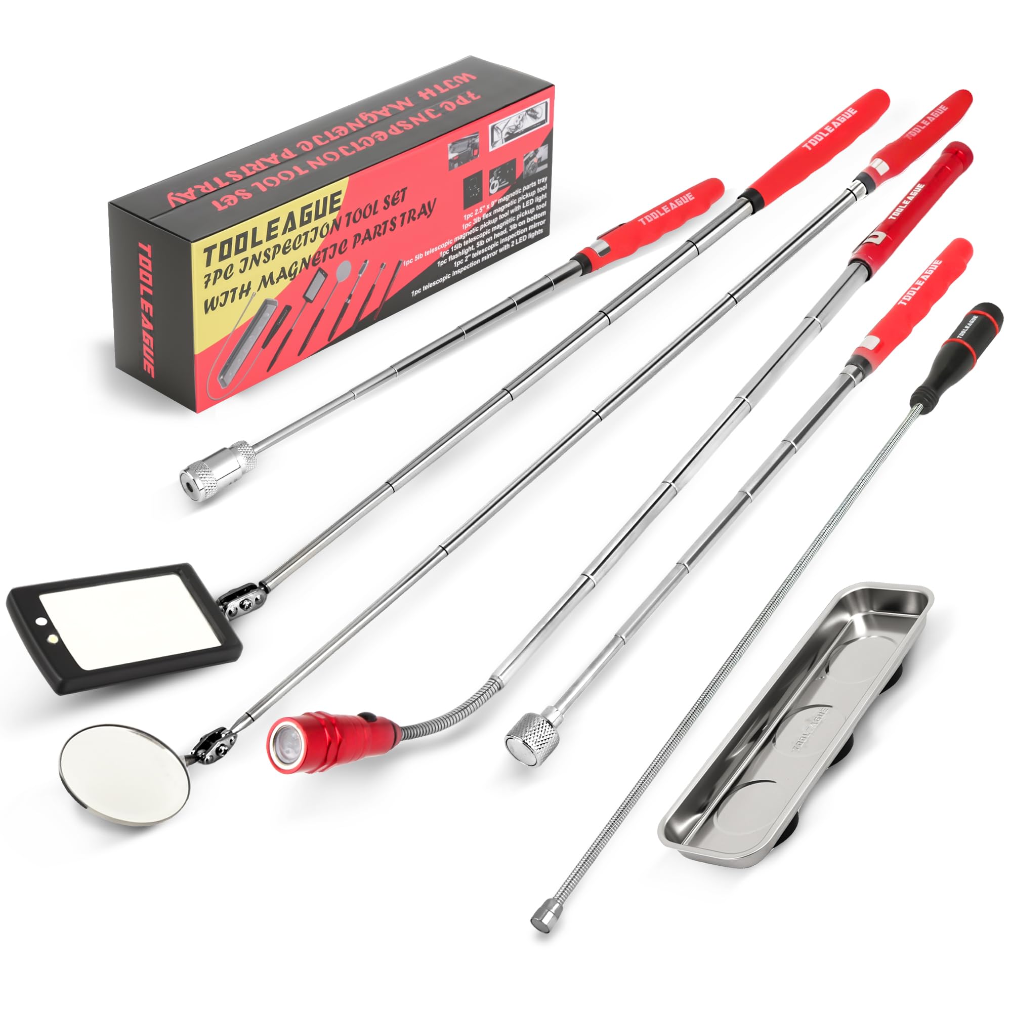 TOOLEAGUE 7Pcs Telescoping Magnetic Pickup Tool Set
