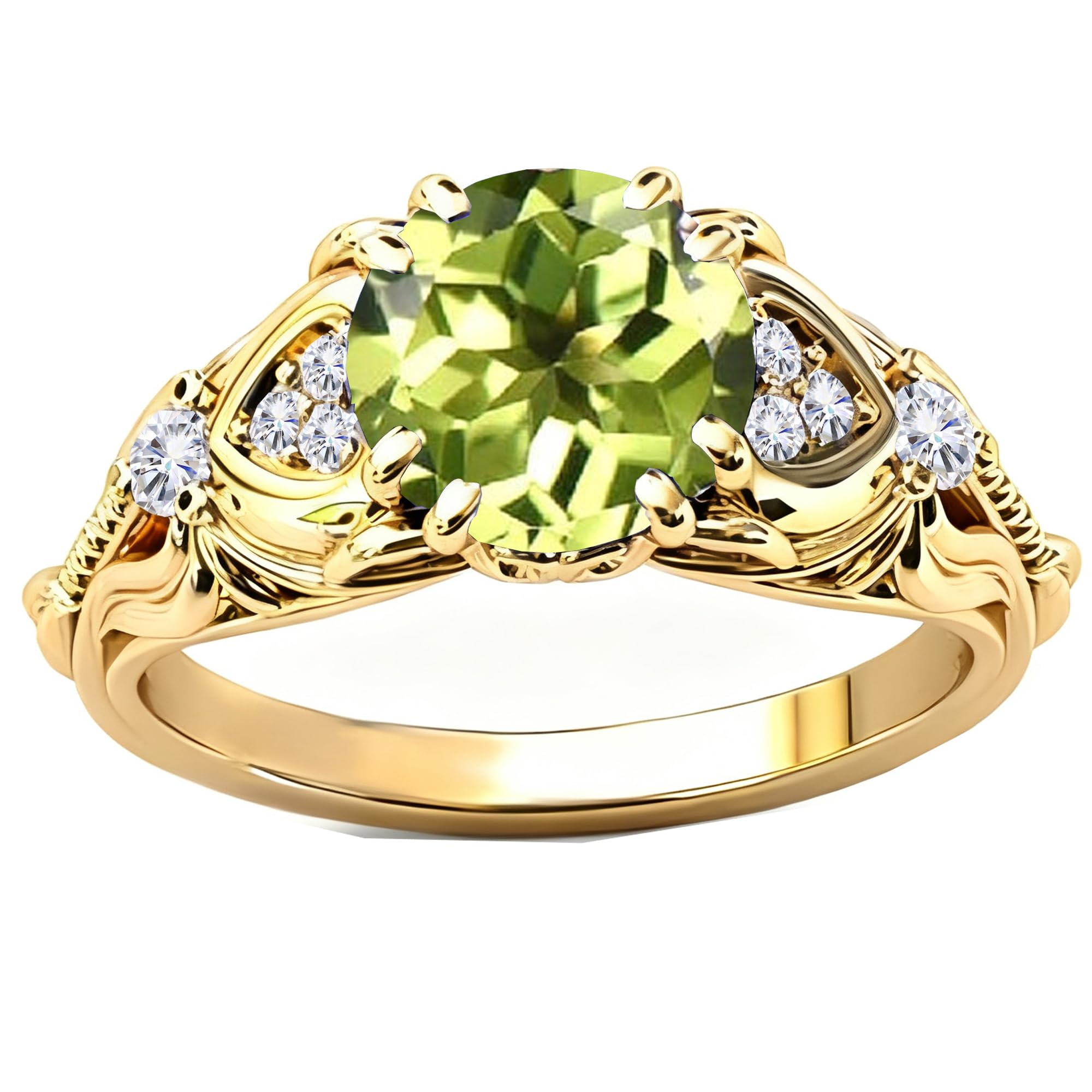 Gemstone Vintage Rings for Women s925 Sterling Silver Round Cut 1.0 Carat Gemstone with Moissanite Promise Engagement Anniversary Ring for Her