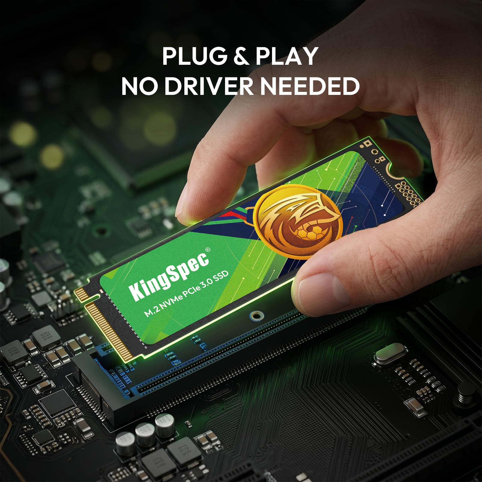 KingSpec SSD M.2 NVMe Gen3 da 512 GB, lettura 3500 MB/s - PCIe 3.0 unità a stato solido interna per laptop, desktop e giochi stagionali di calcio, flash NAND 3D