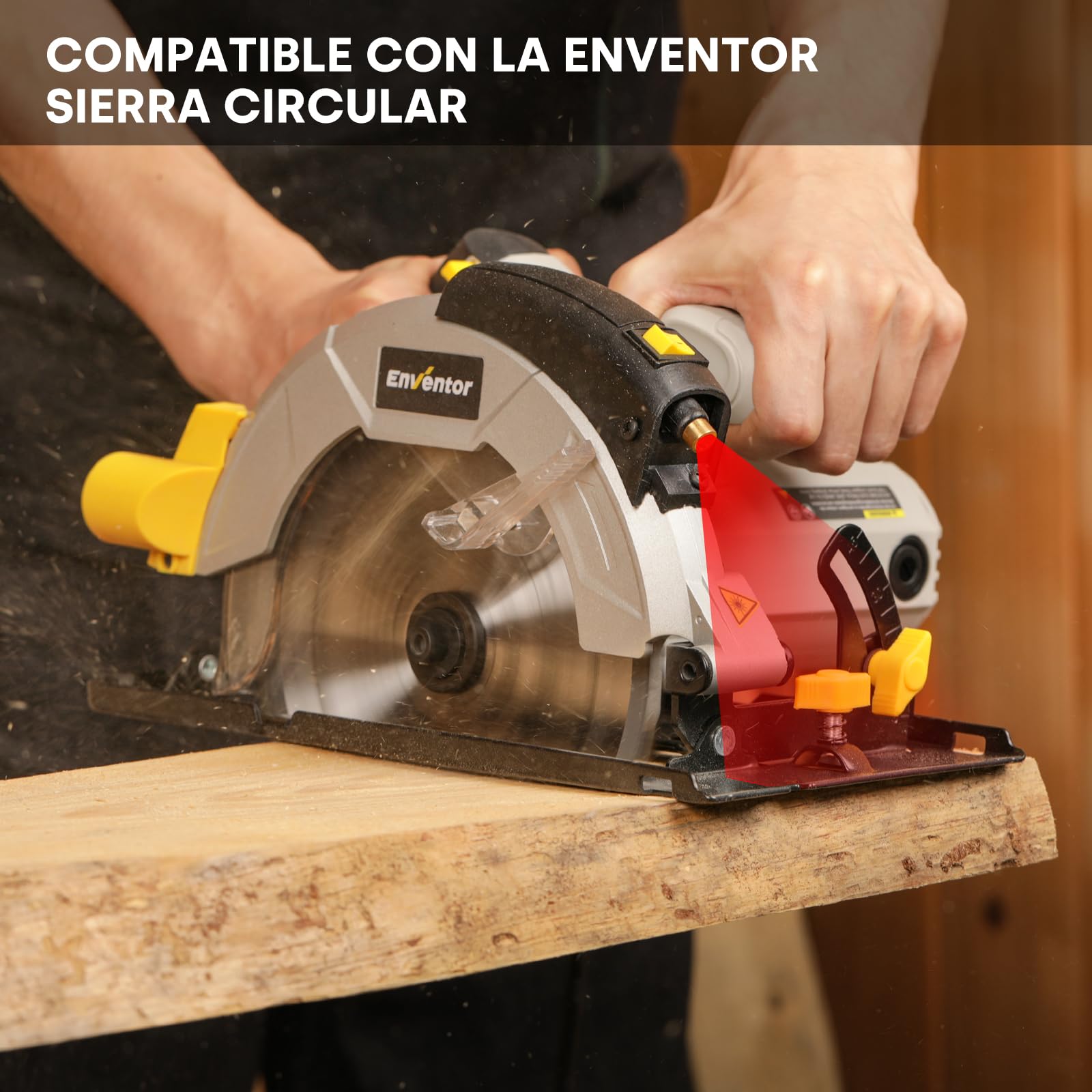 Enventor 3PCS Hoja de Sierra Circular 24T/40T/60T, 185mm x 20mm, Punta de Carburo de Tungsteno, Hoja de Sierra Circular de Mano para Madera, Compatible con Enventor Sierras Circulares