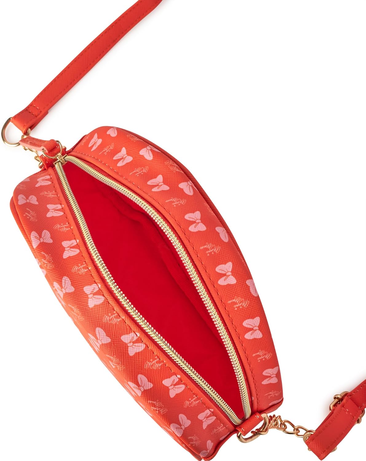 Fast Forward Minnie Mouse Girls Purse - Cute Disney Crossbody Bag for Girls with Adjustable Straps - Stylish Crossbody Purse, Minnie Red Orange