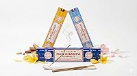 Vista 5 de Satya Sai Baba Nag Champa Agarbatti, 250 gramos de varillas de incienso enrolladas a mano de alta calidad para purificación, relajación