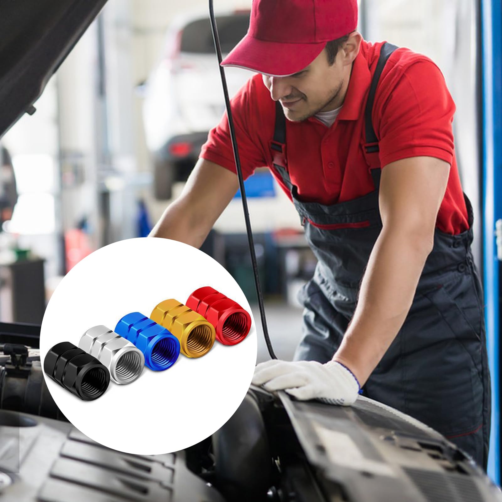 Tappino Gomme Auto Set Di 4 Tappi Per Valvola Pneumatici In Alluminio - Universali Per Auto, Camion E Bici, Antipolvere E Durevoli Set 4 Coprivalvole Antipolvere Universali