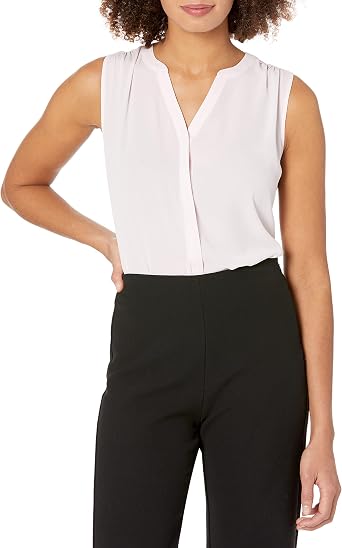 NYDJ Womens Sleeveless Pintuck Blouse | Classic Lightweight Top
