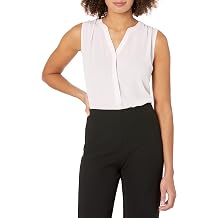 NYDJ Womens Sleeveless Pintuck Blouse | Classic Lightweight Top