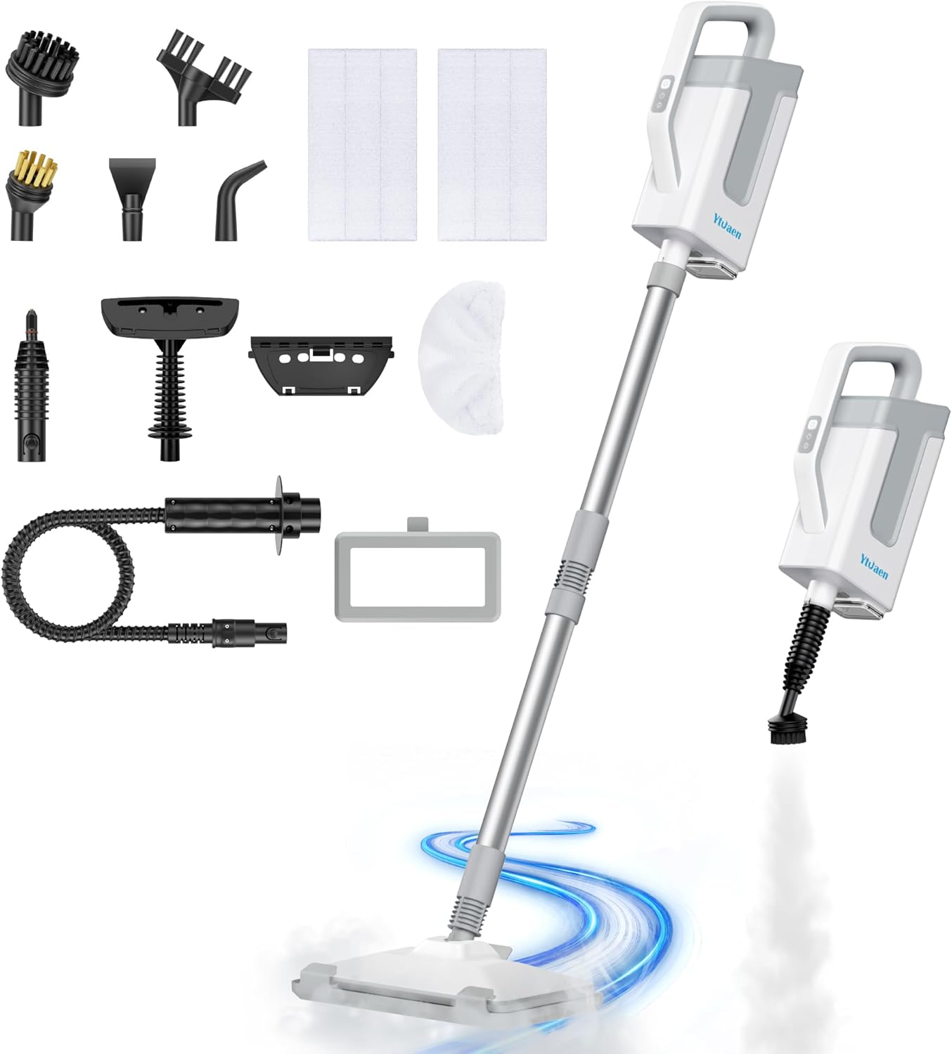Steam Mop 12-in-1 Steam Cleaner for Home with 23FT Power Cord 3 Steam Modes Detachable Steam Mops for Floor Cleaning Multipurpose Steamer for Walls, Tiles, Furniture Carpets, Windows, sofas