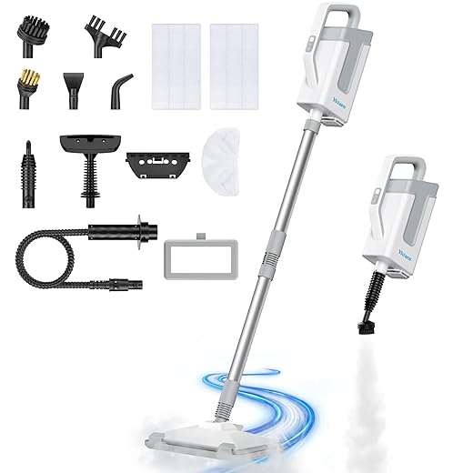 Steam Mop 12-in-1 Steam Cleaner for Home with 23FT Power Cord 3 Steam Modes Detachable Steam Mops for Floor Cleaning Multipurpose Steamer for Walls, Tiles, Furniture Carpets, Windows, sofas