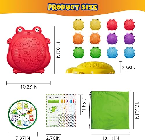 Miniatura 9 de Stepping Stones para niños, 12 piedras antideslizantes de equilibrio para niños de 1 a 3 años, juguetes sensoriales de carreras de obstáculos, juego