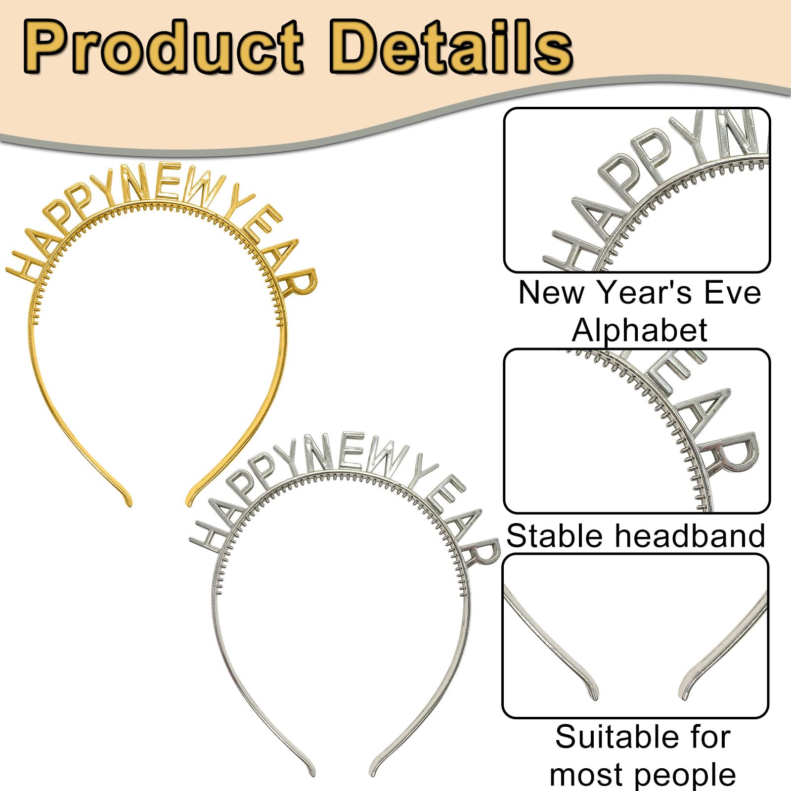 2 Pcs Happy New Year Headband - Image 3
