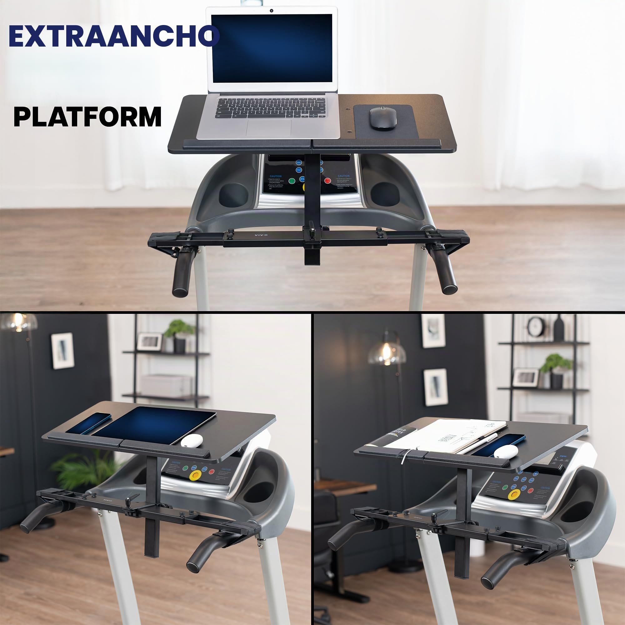 VIVO Escritorio Universal de Madera para portátil, Soporte ergonómico Ajustable para Cintas de Correr, Incluye Alfombrilla de Mouse y Soporte para muñeca, Soporte-tdml4