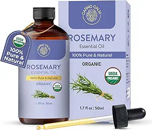 Rosemary Essential Oil | USDA Certified Organic Rosemary Oil for Hair and Skin | Aromatherapy & Diffuser | 1.7 fl. Oz