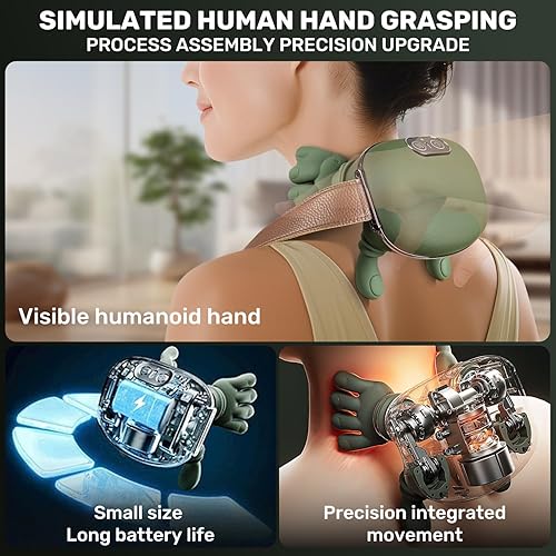 Miniatura 2 de Siasoo Masajeador de cuello, masajeador térmico biónico, masajeador portátil inalámbrico de cuello y espalda, masaje eléctrico de tejido profundo