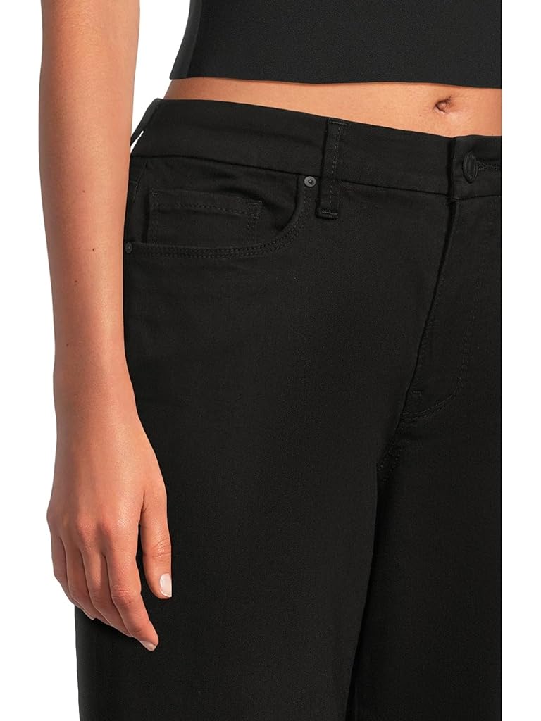 Black KUT from the Kloth Petite Meg High Rise Fab Ab Wide Leg Raw Hem-long Inseam