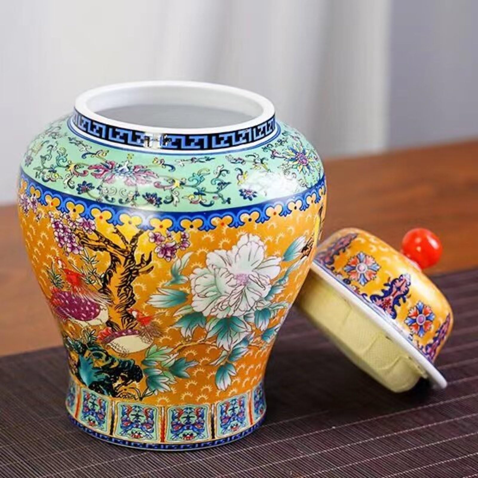 Ginger Jar Keramik Vorratsdose Chinoiserie Handbemalte Deko Dose Vintage Porzellanvase Für Wohndeko Wohnzimmer Tischdeko Geschenk
