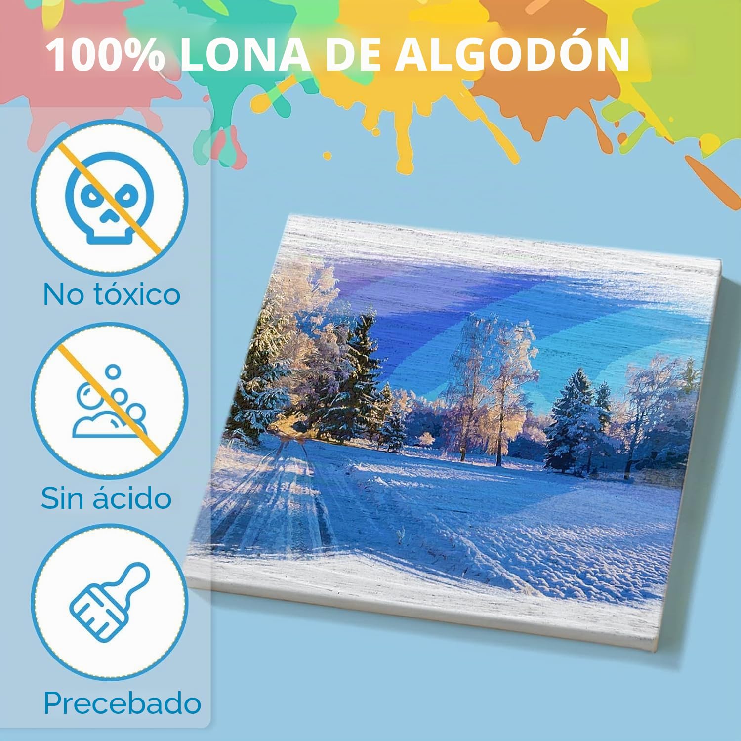 50 piezas lienzos para pintar 10x10cm,Lienzos Preestirados,para Pintar Adolescentes Arte Niños Manualidades Óleo Acrílicos