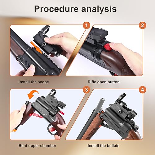 Miniatura 3 de Pistola de pellets de bala suave de proyección, bola de bala realista, pistola de espuma de dardos, rifle de francotirador con alcance que se ven