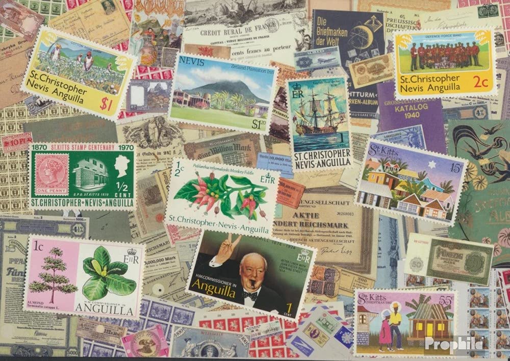 Prophila Collection St. Kitts,Chistopher,Nev.,Ang. 10 various stamps (Stamps for collectors)