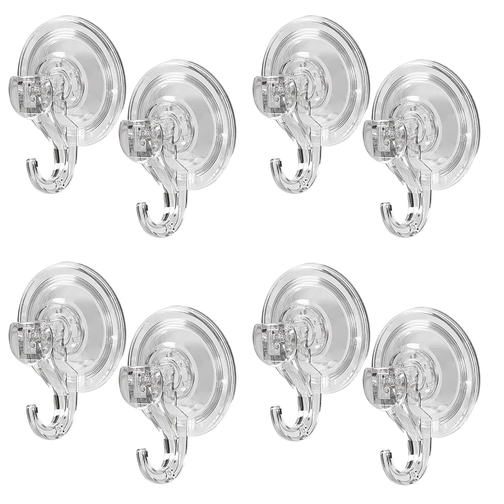 Hndhbfgrt Transparent 8X Large Reusable Heavy Duty Vacuum Suction Cup Hook