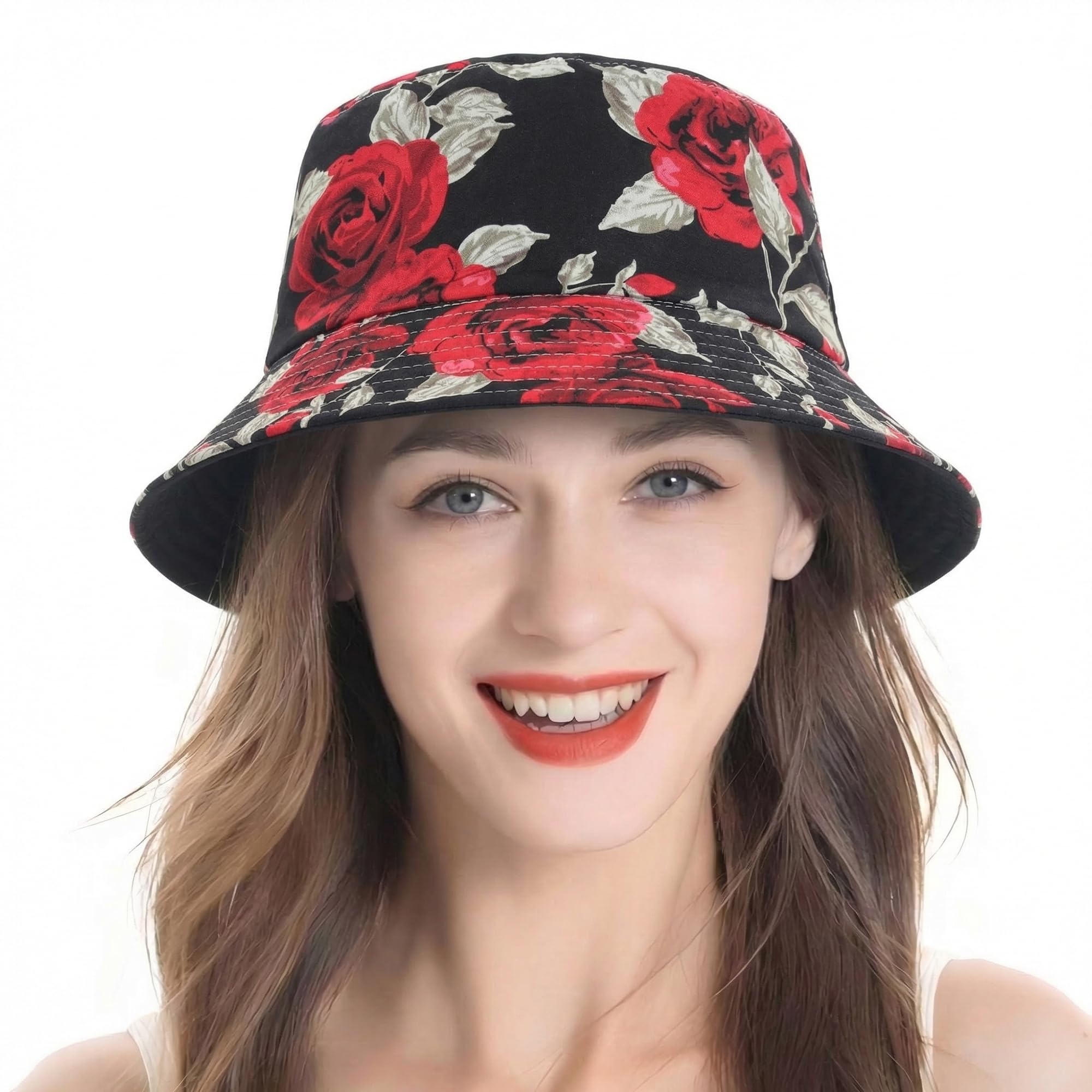 ZLYC Unisex Cute Print Bucket Hat Summer Travel Fisherman Cap for Women Men Teens