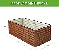 Vista 8 de Best Choice Products Cama de jardín elevada de metal para exteriores de 6 x 3 x 2 pies, maceta de raíces profundas para verduras, flores, hierbas