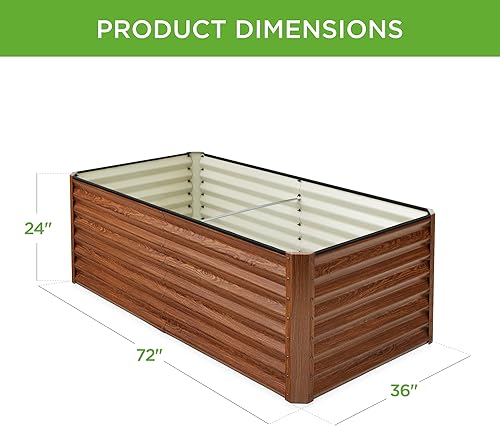 Miniatura 8 de Best Choice Products Cama de jardín elevada de metal para exteriores de 6 x 3 x 2 pies, maceta de raíces profundas para verduras, flores, hierbas