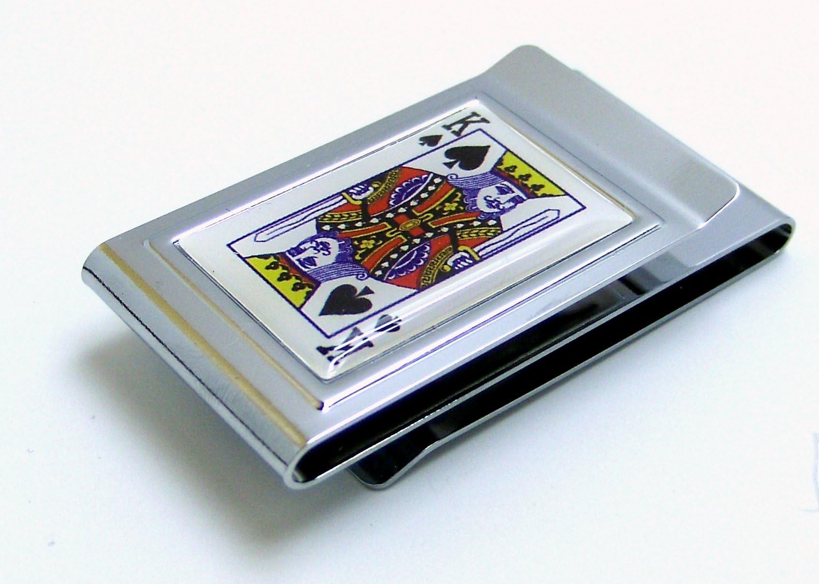 King of Spades Metal Money Clip (Chrome Finished, Double Sided)