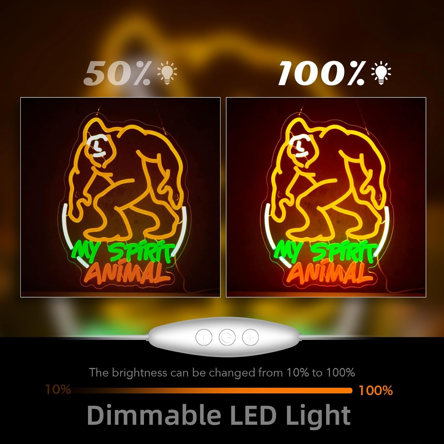 My Spirit Animal Neon Sign Bigfoot Neon Sign for Wall Decor Sasquatch USB Dimmable LED Neon Lights for Boys Girls Room Gameroom Holiday Birthday Christmas Gift - Image 4