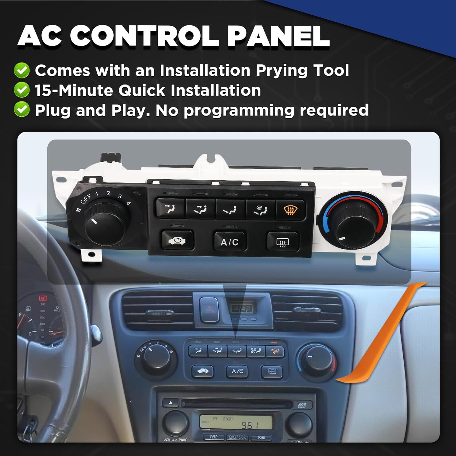 AITKEN AC Heater Control Panel Climate Control Module Switch Compatible with 1998-2000 Honda Accord 1998-2004 Honda Odyssey Replace# 599-268 79600-S84-A01ZA.