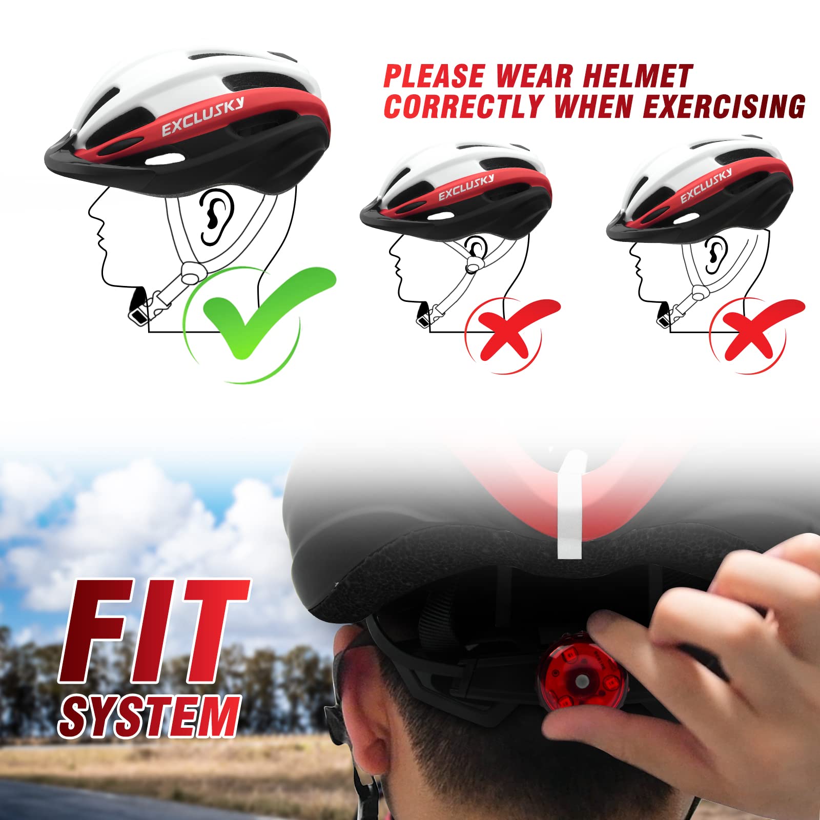 Exclusky Bike Helmet For Adults,Adjustable Cycling Jamaica