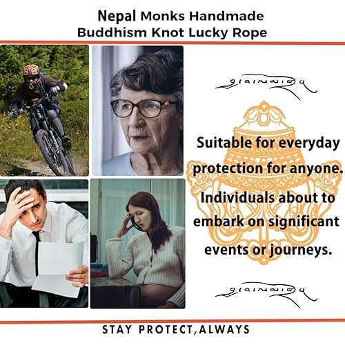 Miniatura 6 de Authentic blessed Rope Lucky and Protection Handmade Nepal Braided Tie Thread Bracelet, Unisex Adult Passion protection strength Power Talisman Good