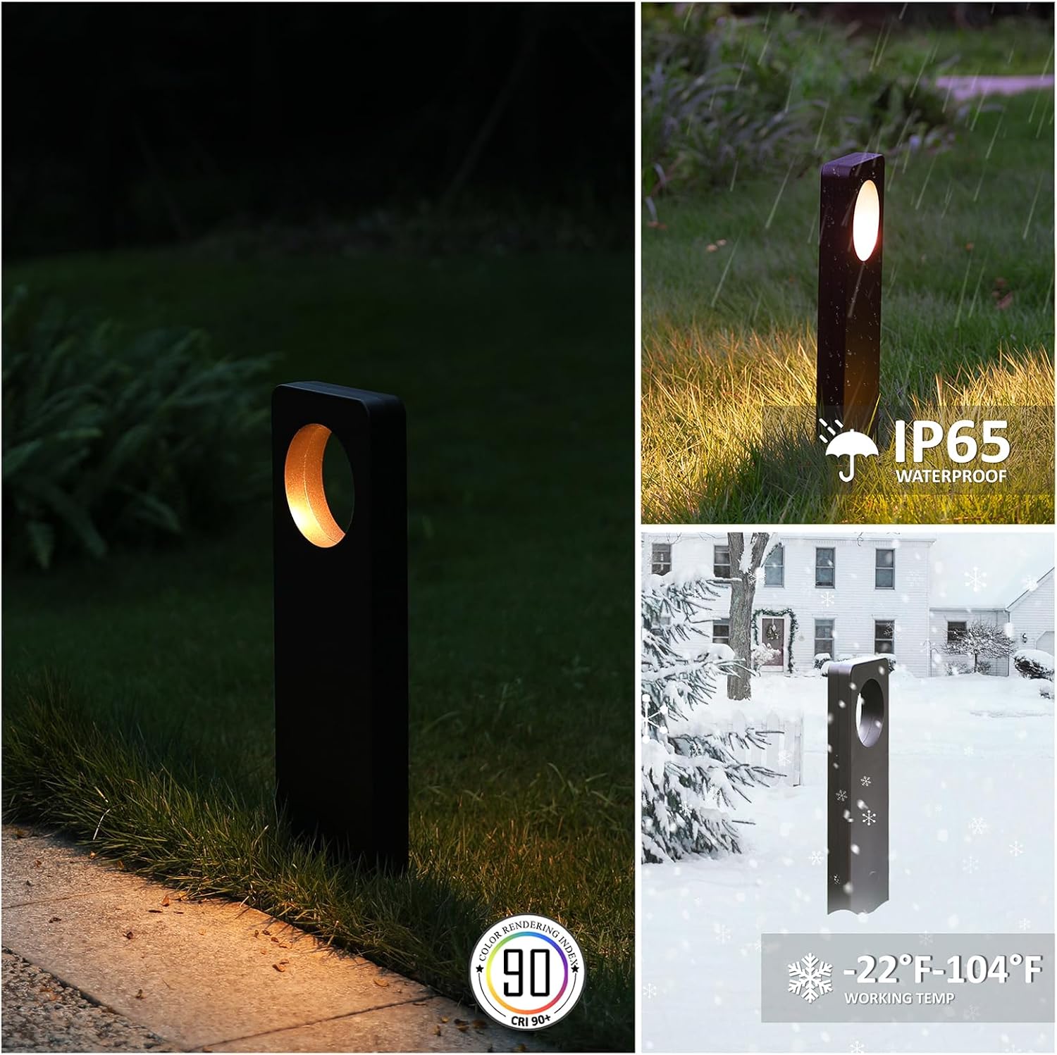 LED Low Voltage Landscape Pathway Lighting, 3W 12V-24V AC/DC Pathway Lights,IP65 Waterproof Aluminum Landscape Lights, 3000K ETL CA65 Listed Outdoor Landscape Path Lighting with Stake 2 Pack