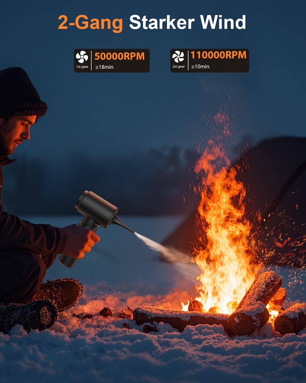 Handstaubsauger Akku Kabellos, 16000Pa Mini Staubsauger mit Bürstenlosem Motor 100000 U/min, 6000mAh USB-C Schnellladung, 2-in-1 Saugen & Blasen, für Auto Tierhaare Tastatur Sofa