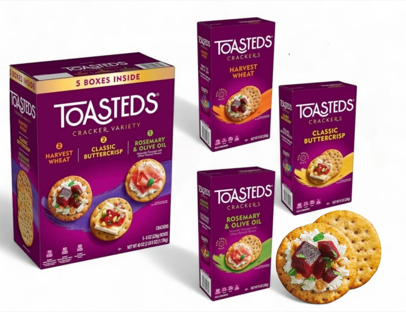 Galletas Kellogg Toasted Crackers Variety Snack Pack, 40 oz