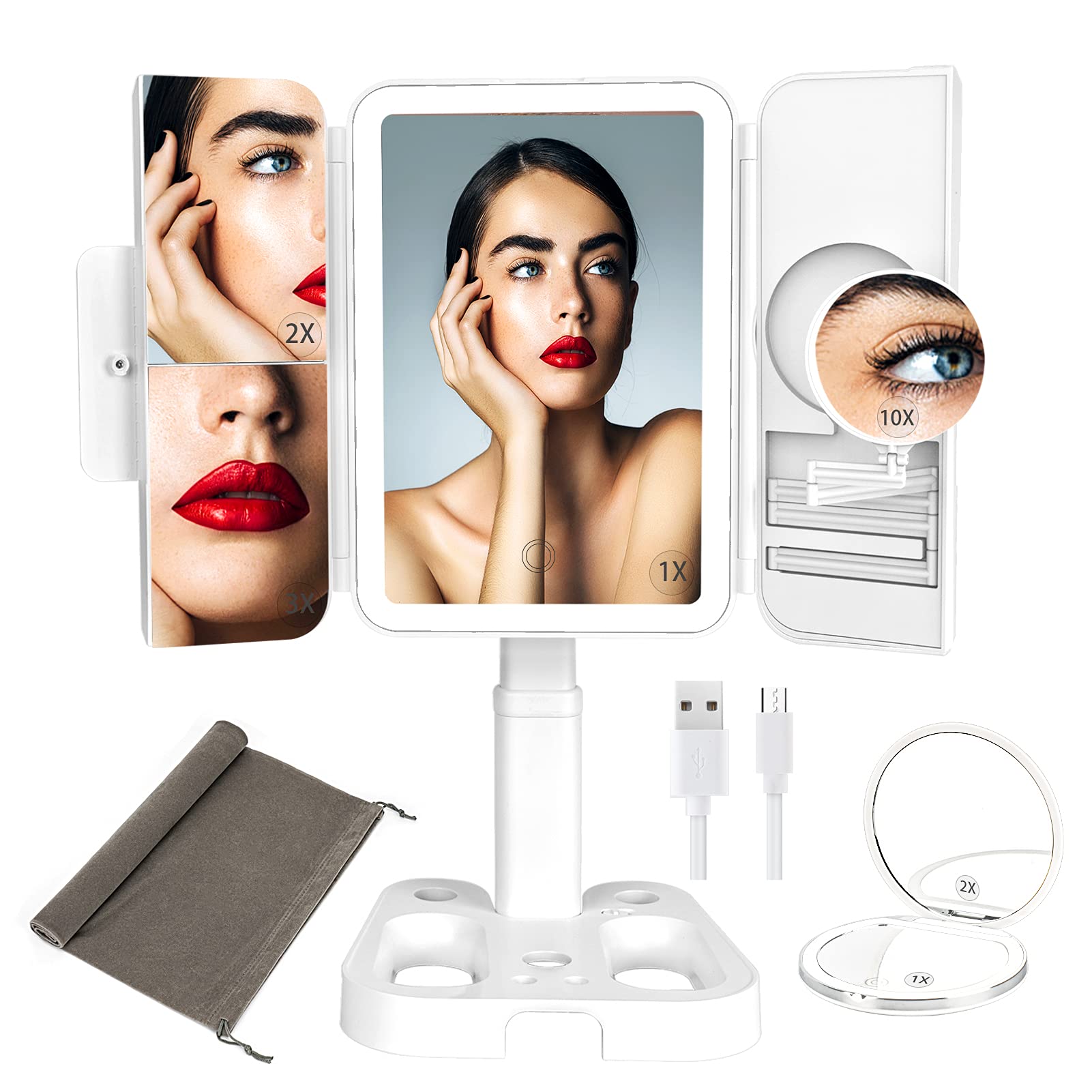 Buy Lighted Makeup Vanity Mirror with 72 LED Lights 10X 3X 2X 1X