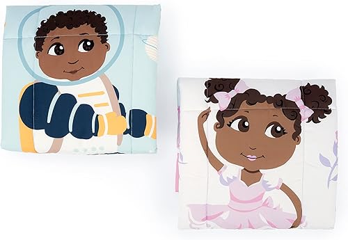 Miniatura 7 de Zhara Manta acolchada para niños pequeños, estampado de bailarina y flores, 42.0 x 34.0 pulgadas, 18 meses en adelante, rosa