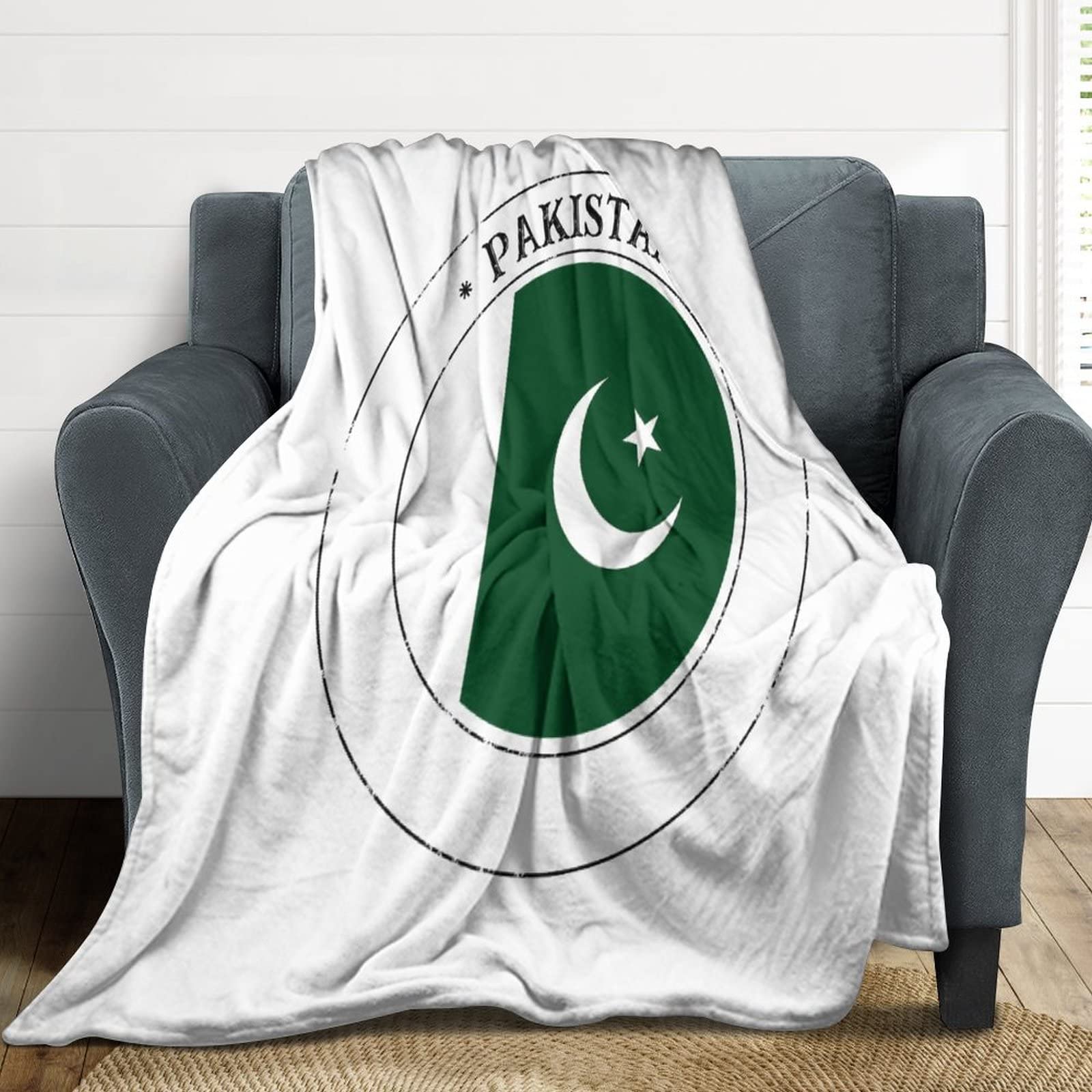Couverture drapeau du Pakistan : plaid chaud et léger pour lit et canapé
