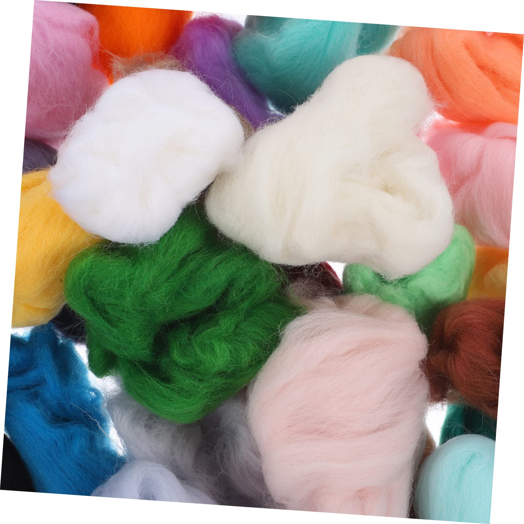 STOBOK 108stücke Teiliges Set Für Nadelfilz Bunte Filzwolle Für -projekte Geeignet Für Trocken Und Nassfilzen Handwerksmaterialien Für Kreative Bastelideen